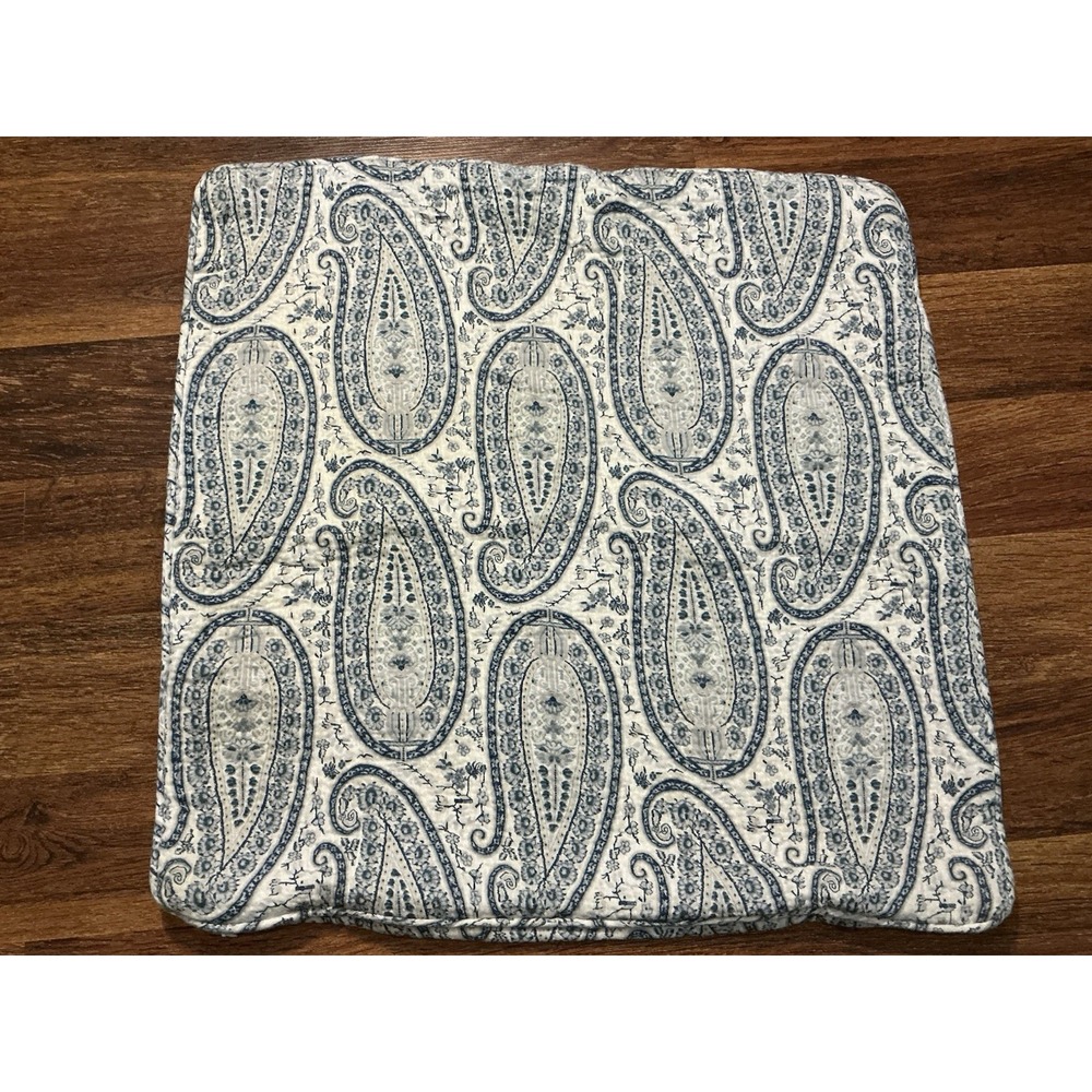 LAUREN Ralph Lauren NAVY BLUE WHITE PAISLEY Pillow Cover 100% Cotton 20" X 20"